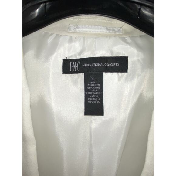 INC INTERNATIONAL CONCEPTS SZ XL Men's LINEN BLAZER Classic White Slim Fit NWT - Picture 6 of 7